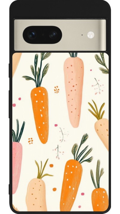 Google Pixel 7 Case Hülle - Silikon schwarz Easter 2026 Illustration carrots
