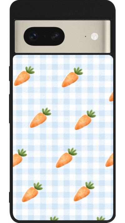 Google Pixel 7 Case Hülle - Silikon schwarz Easter 2026 Pattern carrots