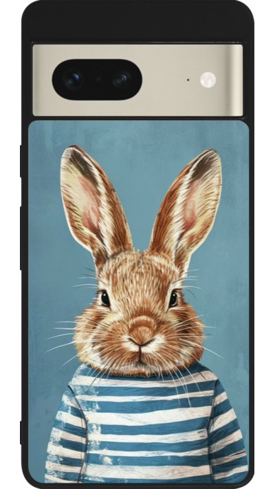 Google Pixel 7 Case Hülle - Silikon schwarz Easter 2026 Rabbit navy
