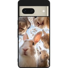 Google Pixel 7 Case Hülle - Silikon schwarz Easter 2026 Rabbits