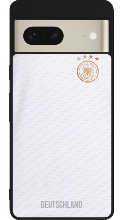 Coque Google Pixel 7 - Silicone rigide noir Maillot de football Allemagne 2022 personnalisable