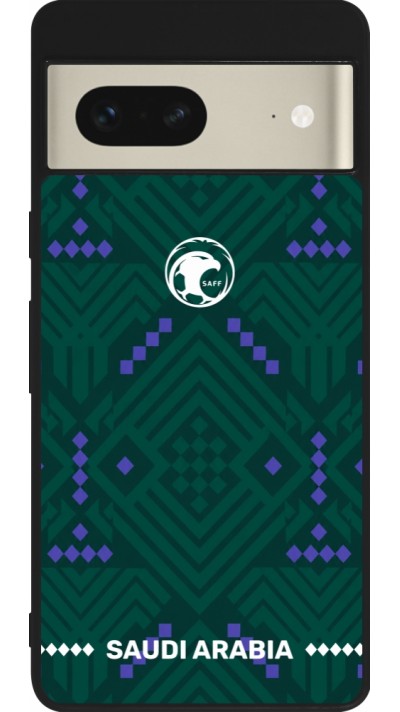 Google Pixel 7 Case Hülle - Silikon schwarz Saudi Arabien 2026 personalisierbares Fussballtrikot
