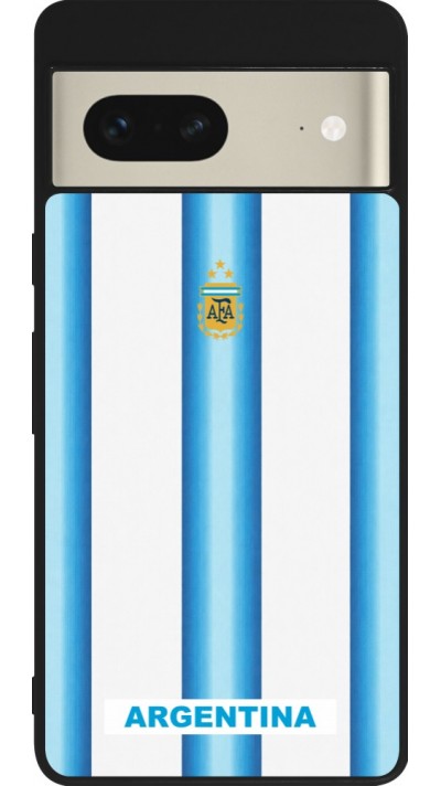 Google Pixel 7 Case Hülle - Silikon schwarz Argentinien 2026 personalisierbares Fussballtrikot