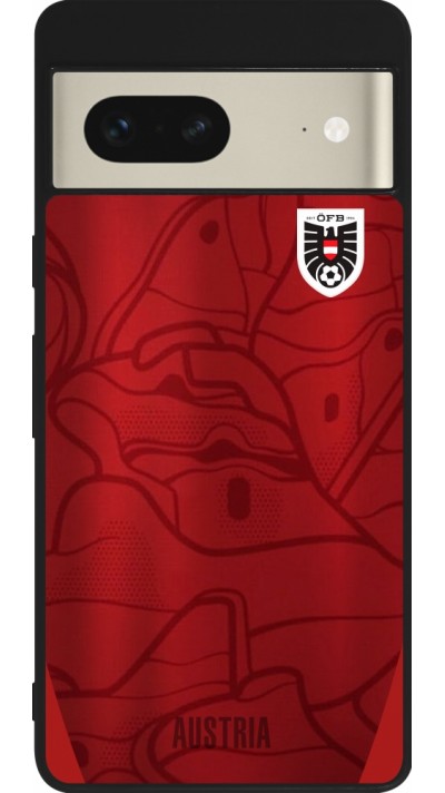 Coque Google Pixel 7 - Silicone rigide noir Maillot de football Autriche personnalisable