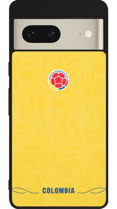 Google Pixel 7 Case Hülle - Silikon schwarz Kolumbien 2026 personalisierbares Fussballtrikot