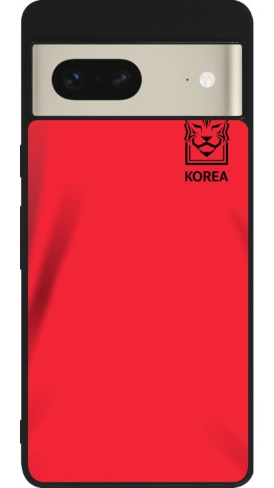 Google Pixel 7 Case Hülle - Silikon schwarz Südkorea 2022 personalisierbares Fussballtrikot