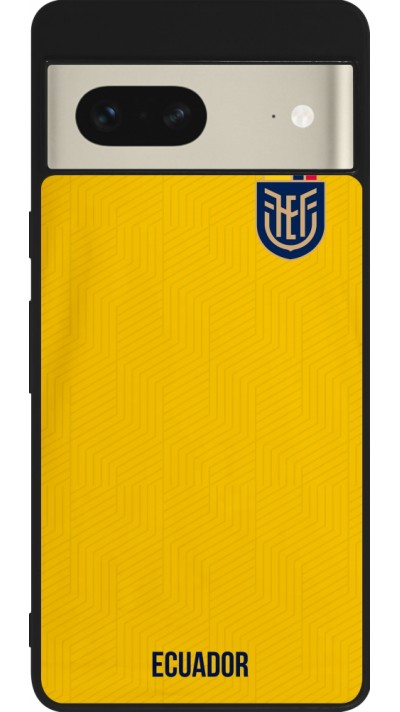 Coque Google Pixel 7 - Silicone rigide noir Maillot de football Equateur 2022