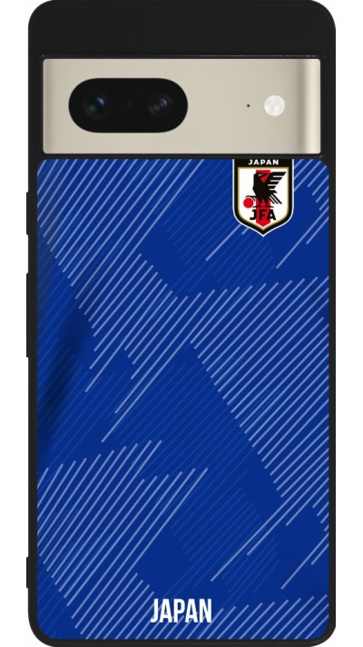 Coque Google Pixel 7 - Silicone rigide noir Maillot de football Japon 2022 personnalisable