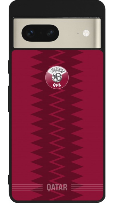 Google Pixel 7 Case Hülle - Silikon schwarz Qatar 2026 personalisierbares Fussballtrikot