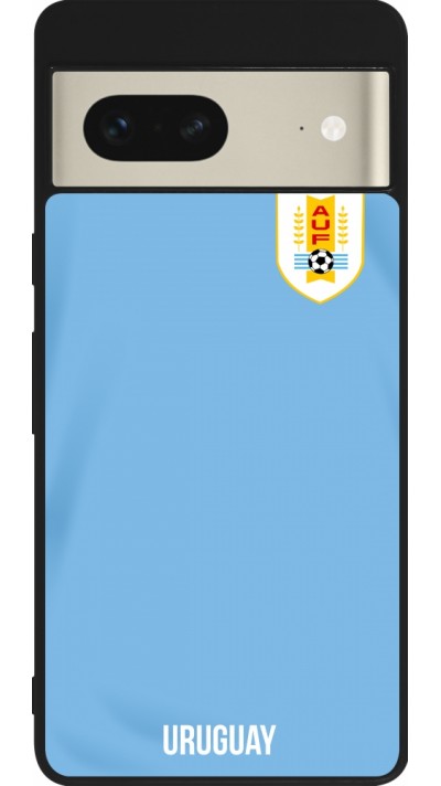 Google Pixel 7 Case Hülle - Silikon schwarz Uruguay 2022 personalisierbares Fussballtrikot