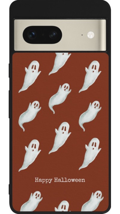 Google Pixel 7 Case Hülle - Silikon schwarz Halloween 2025 Pattern of ghosts