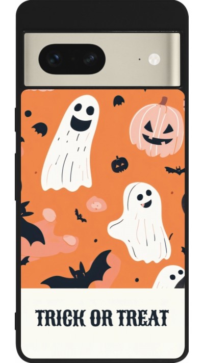 Google Pixel 7 Case Hülle - Silikon schwarz Halloween 2025 Trick treat