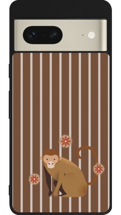 Coque Google Pixel 7 - Silicone rigide noir Monkey with stripes Coque Google Pixel 7 - Silicone rigide noir Monkey with stripes