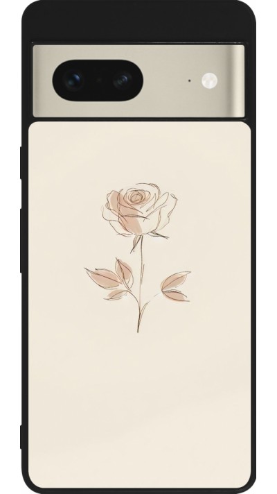 Coque Google Pixel 7 - Silicone rigide noir Sable Rose Minimaliste