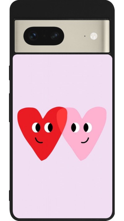 Coque Google Pixel 7 - Silicone rigide noir Saint Valentines Day 26 Heart