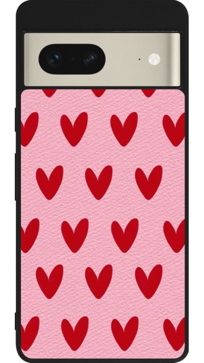 Coque Google Pixel 7 - Silicone rigide noir Saint Valentines Day 26 Pattern heart