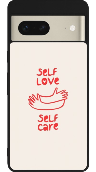Coque Google Pixel 7 - Silicone rigide noir Saint Valentines Day 26 Self love self care