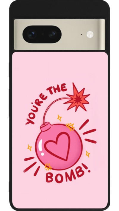 Coque Google Pixel 7 - Silicone rigide noir Saint Valentines Day 26 You are the bomb