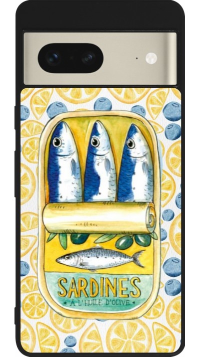 Google Pixel 7 Case Hülle - Silikon schwarz Sardines in oil 2026