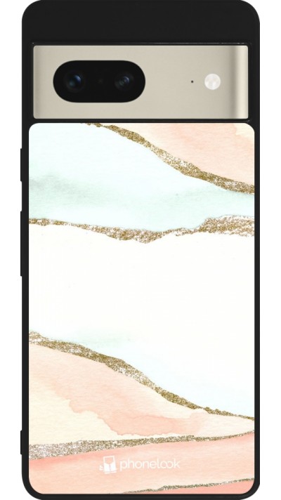 Coque Google Pixel 7 - Silicone rigide noir Shimmering Orange