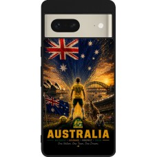 Google Pixel 7 Case Hülle - Silikon schwarz Fussball Australien splash 2026