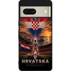 Google Pixel 7 Case Hülle - Silikon schwarz Fussball Kroatien splash 2026