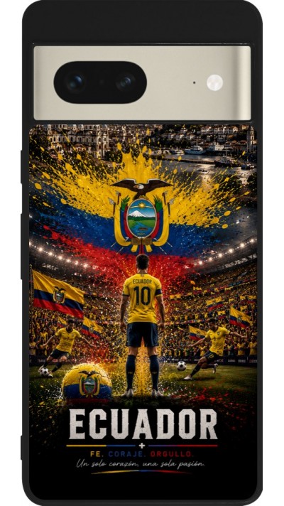 Google Pixel 7 Case Hülle - Silikon schwarz Fussball Ecuador splash 2026