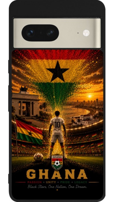 Google Pixel 7 Case Hülle - Silikon schwarz Fussball Ghana splash 2026