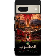 Google Pixel 7 Case Hülle - Silikon schwarz Fussball Marokko splash 2026