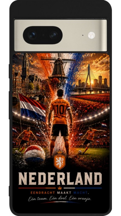 Google Pixel 7 Case Hülle - Silikon schwarz Fussball Niederlande splash 2026
