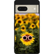 Google Pixel 7 Case Hülle - Silikon schwarz Sunflower with glasses Spring 2026