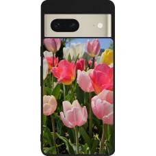 Google Pixel 7 Case Hülle - Silikon schwarz Tulips Spring 2026