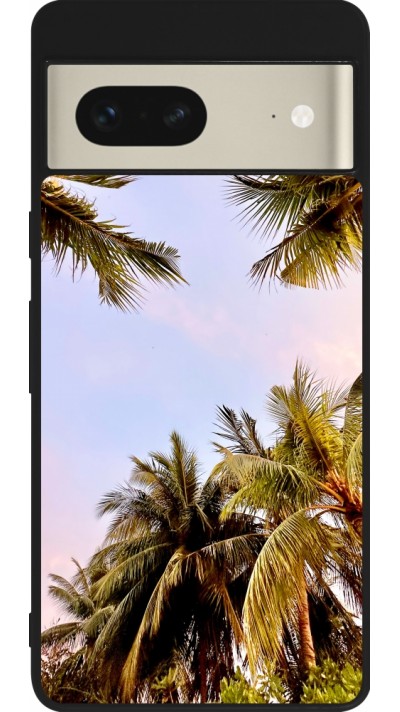 Google Pixel 7 Case Hülle - Silikon schwarz Summer 2023 palm tree vibe