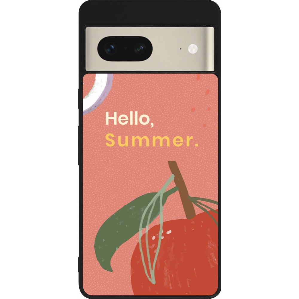 Google Pixel 7 Case Hülle - Silikon schwarz Summer 2025 Hello summer