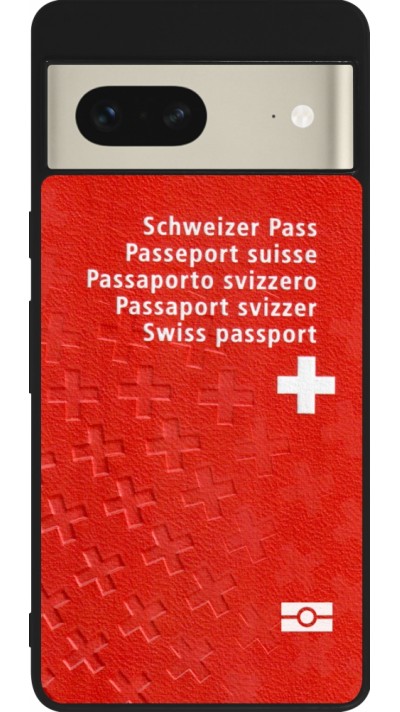 Google Pixel 7 Case Hülle - Silikon schwarz Swiss Passport