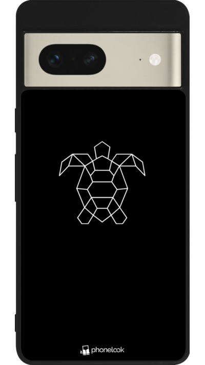Google Pixel 7 Case Hülle - Silikon schwarz Turtles lines on black