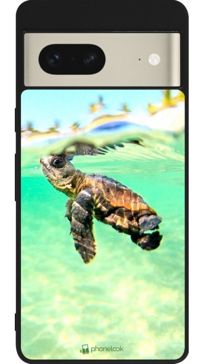 Google Pixel 7 Case Hülle - Silikon schwarz Turtle Underwater