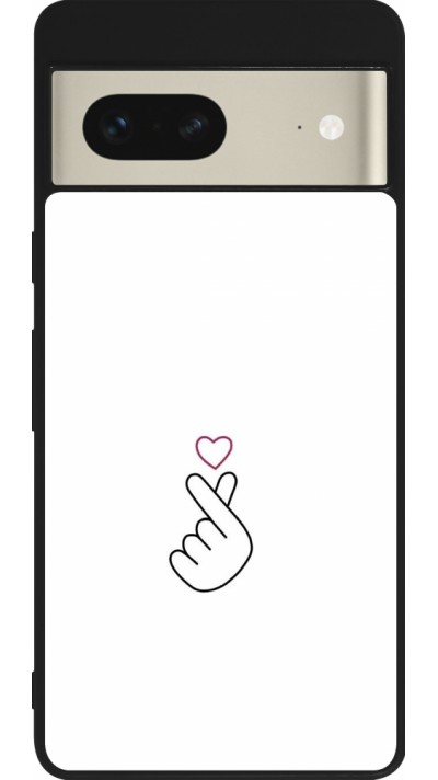 Google Pixel 7 Case Hülle - Silikon schwarz Valentine 2024 heart by Millennials