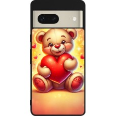 Google Pixel 7 Case Hülle - Silikon schwarz Valentin 2024 Teddy Liebe