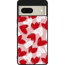 Coque Google Pixel 7 - Silicone rigide noir Valentine 2024 with love heart