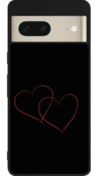 Google Pixel 7 Case Hülle - Silikon schwarz Valentine 2023 attached heart