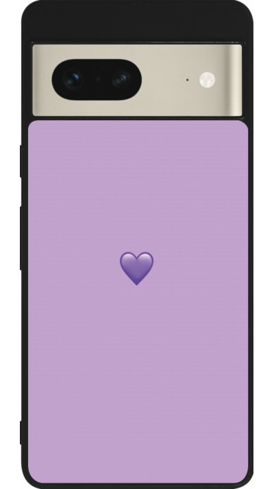 Google Pixel 7 Case Hülle - Silikon schwarz Valentine 2023 purpule single heart