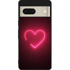 Google Pixel 7 Case Hülle - Silikon schwarz Valentine 2023 single neon heart