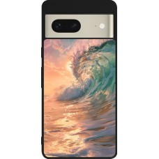 Google Pixel 7 Case Hülle - Silikon schwarz Wave Sunset