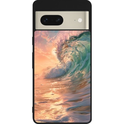 Google Pixel 7 Case Hülle - Silikon schwarz Wave Sunset