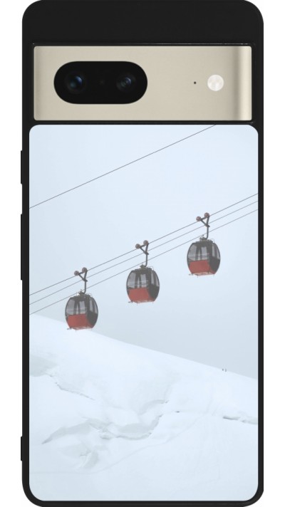 Google Pixel 7 Case Hülle - Silikon schwarz Winter 22 ski lift