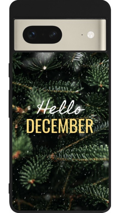 Google Pixel 7 Case Hülle - Silikon schwarz Winter 25 Winter hello december