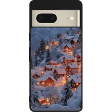 Google Pixel 7 Case Hülle - Silikon schwarz Winter 25 Winter snowy village