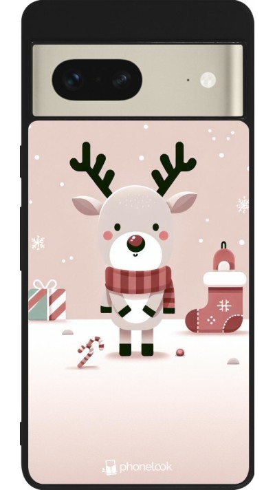 Google Pixel 7 Case Hülle - Silikon schwarz Weihnachten 2023 Choupinette Rentier