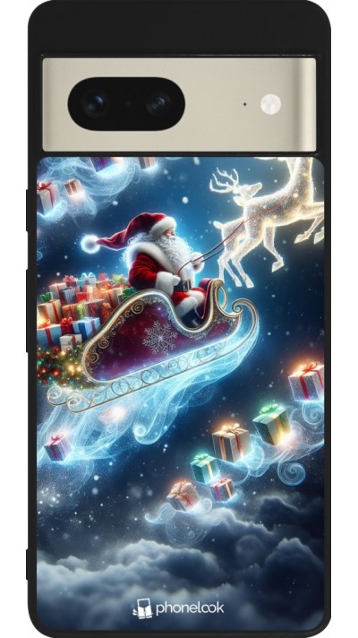 Google Pixel 7 Case Hülle - Silikon schwarz Weihnachten 2023 Verzauberter Weihnachtsmann